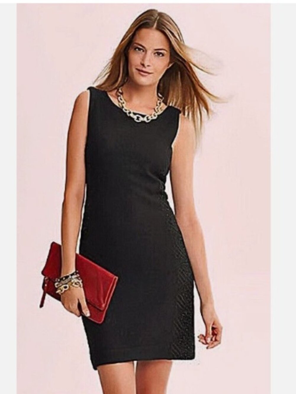 NWT Banana Republic Black Boucle Wool Blend Side Lace Sheath Dress size 4